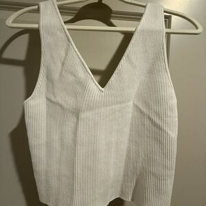 Abercrombie & Fitch Ivory Ribbed Tank Top